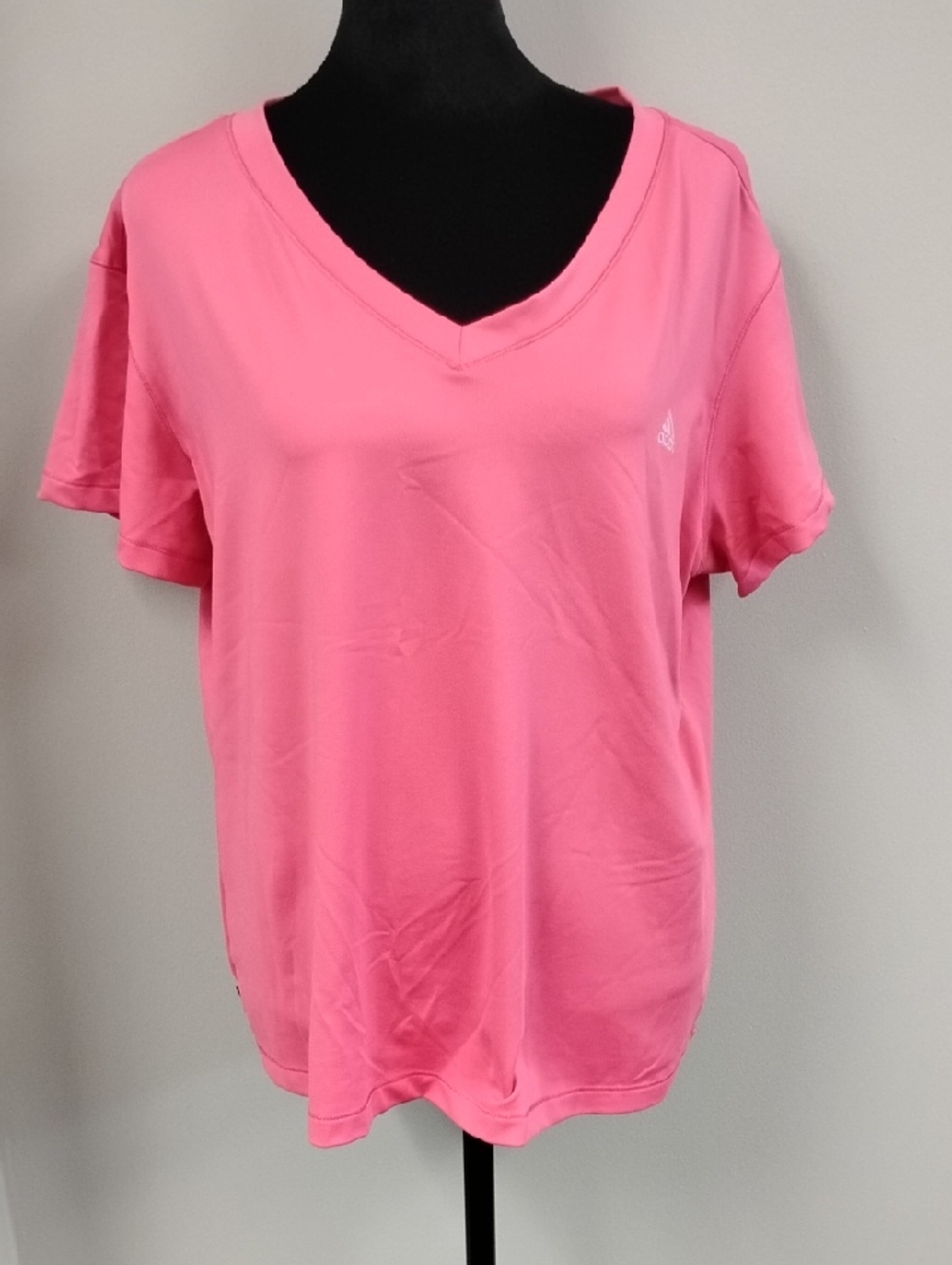 Adidas Women's Clima365 V-Neck Short Sleeve Athletic Tee in Melon, 2XL